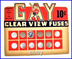 Vintage Gay 12 Clear View Fuse Store Full Display Card Atlanta Ga Old Stock
