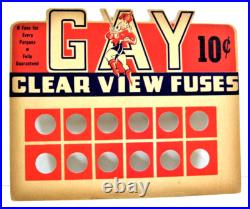 Vintage Gay 12 Clear View Fuse Store Full Display Card Atlanta Ga Old Stock