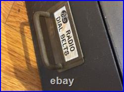 Vintage General Cement Radio Dial Belt Storage Metal Case Great Advertisement