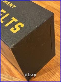 Vintage General Cement Radio Dial Belt Storage Metal Case Great Advertisement