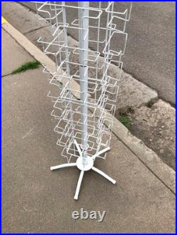 Vintage General Store Metal Wire Spinning Postcard Display Rack 48 Slot