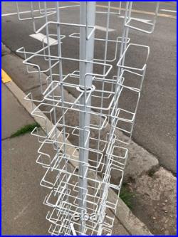 Vintage General Store Metal Wire Spinning Postcard Display Rack 48 Slot