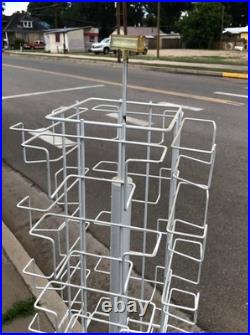 Vintage General Store Metal Wire Spinning Postcard Display Rack 48 Slot