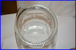 Vintage General Store Tilted Glass Counter Jar Cannister Candy Cookie Hinged Lid