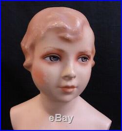 Vintage German Girl Plaster Bust / Torso Mannequin Store Display Ca. 1930
