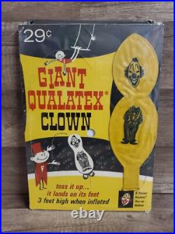 Vintage Giant Qualatex Clown Balloon with Store Display 8.5X 12 RARE NEW