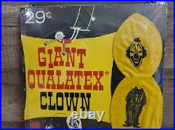 Vintage Giant Qualatex Clown Balloon with Store Display 8.5X 12 RARE NEW