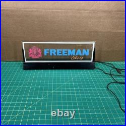 Vintage Glass Light Up Sign Freeman Shoe boot Advertising Store Counter Display