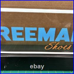 Vintage Glass Light Up Sign Freeman Shoe boot Advertising Store Counter Display