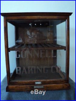 Vintage Gonella Baking Co. Counter Top Antique Display Case General Store