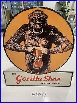 Vintage Gorilla Shoe Country store display Brutally Strong Original 15x16 1950's