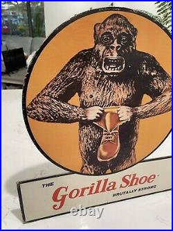 Vintage Gorilla Shoe Country store display Brutally Strong Original 15x16 1950's