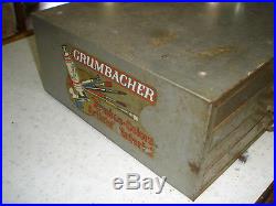 Vintage Grumbacher Artist Paint Brush Advertising Store Counter 4 Drawer Unit