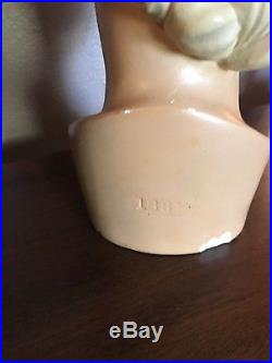 Vintage HARD PLASTER MANNEQUIN BUST/HEAD STORE DISPLAY 40s LADY BARBIE DOLL FACE