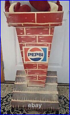 Vintage HAROLD GALE SANTA CHIMNEY Pepsi Cola Soda STORE DISPLAY Advertising Xmas