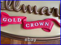 Vintage Hallmark Gold Crown Advertising Store Display Oval Sign (48x26)