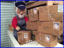 Vintage Hamberger Display Animated Mail Truck Elf Scene Christmas Store Santa