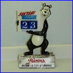 Vintage Hamm's Big Beer Bear Drinking Brotherhood Display Stand Calendar