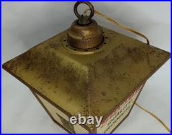 Vintage Hanging Advertising Light Display Squibb Prescriptions Store Sign