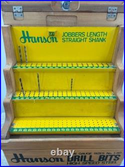 Vintage Hanson Drill Bits Counter Display Case Hardware Store Sign Works with Key