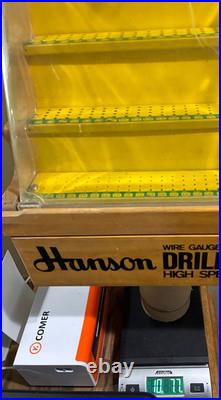 Vintage Hanson Drill Bits Counter Display Case Hardware Store Sign Works with Key