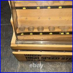 Vintage Hanson High Speed Steel Drill Bits Wooden Store Counter Display Case