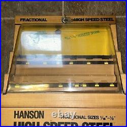 Vintage Hanson High Speed Steel Drill Bits Wooden Store Counter Display Case
