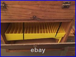 Vintage Hardware Store Display High Speed Drill Bit Wooden Display Case
