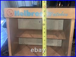 Vintage Helbros Store Watch Display Case Countertop Glass & Shelves Advertising