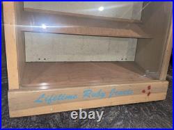 Vintage Helbros Store Watch Display Case Countertop Glass & Shelves Advertising