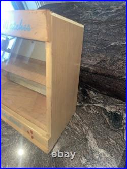 Vintage Helbros Store Watch Display Case Countertop Glass & Shelves Advertising