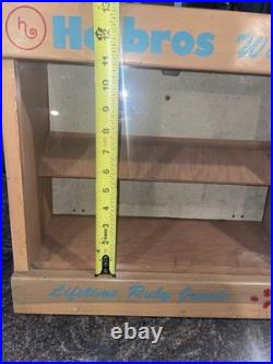 Vintage Helbros Store Watch Display Case Countertop Glass & Shelves Advertising