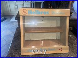 Vintage Helbros Store Watch Display Case Countertop Glass & Shelves Advertising