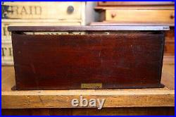 Vintage Hickory Elastic Sewing Thread Antique Store Counter Wood Display Case