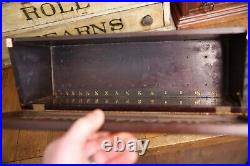 Vintage Hickory Elastic Sewing Thread Antique Store Counter Wood Display Case