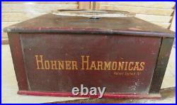 Vintage Hohner Harmonica Wood Rotating Display Stand Trade Stimulator