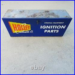 Vintage Holley Carburetor Ignition Parts Store Shop Display Cabinet Circa 50s