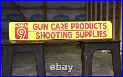 Vintage Hopper Gun Shop Shooting Supplies Metal Store Display Sign ammo rifle