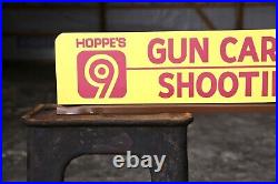 Vintage Hopper Gun Shop Shooting Supplies Metal Store Display Sign ammo rifle