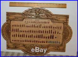 Vintage Hornady Salesman Bullet Sample Store Board Showing 121 Pcs Mpls Mn