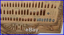 Vintage Hornady Salesman Bullet Sample Store Board Showing 121 Pcs Mpls Mn