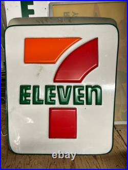 Vintage Illuminated 7-Eleven Store Sign Lighted Display 26.5x26.5