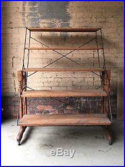 Vintage Industrial General Store Convertible Display Baker's Rack, Shelf, Table