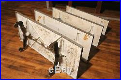 Vintage Industrial Rolling Cart 4 Tier Hardware Store Display Cast Iron Legs old