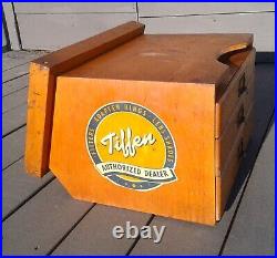 Vintage Industrial Tiffen Camera Counter Top Store Display Cabinet w Drawers