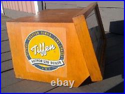 Vintage Industrial Tiffen Camera Counter Top Store Display Cabinet w Drawers