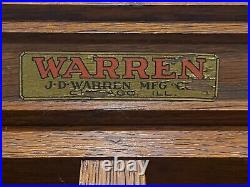 Vintage J. D. Warren Oak Hardware Store/ General Store 8 Ft Wide Display Cabinet