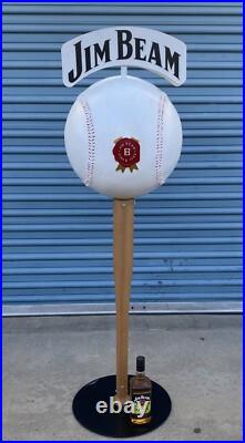 Vintage JIM BEAM BASEBALL & BAT LARGE LIQUOR STORE DISPLAY Approx 5 Feet Tall