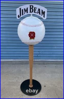 Vintage JIM BEAM BASEBALL & BAT LARGE LIQUOR STORE DISPLAY Approx 5 Feet Tall