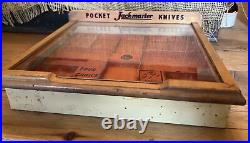 Vintage Jackmaster Pocket Knives Display With Two Storage Trays